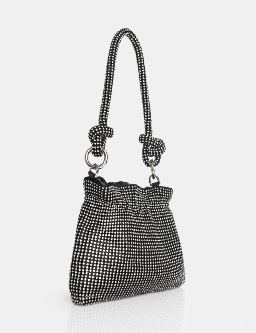 Public Desire Women's Black Lake Diamante Mini Bag - Stylish & Elegant Clutch