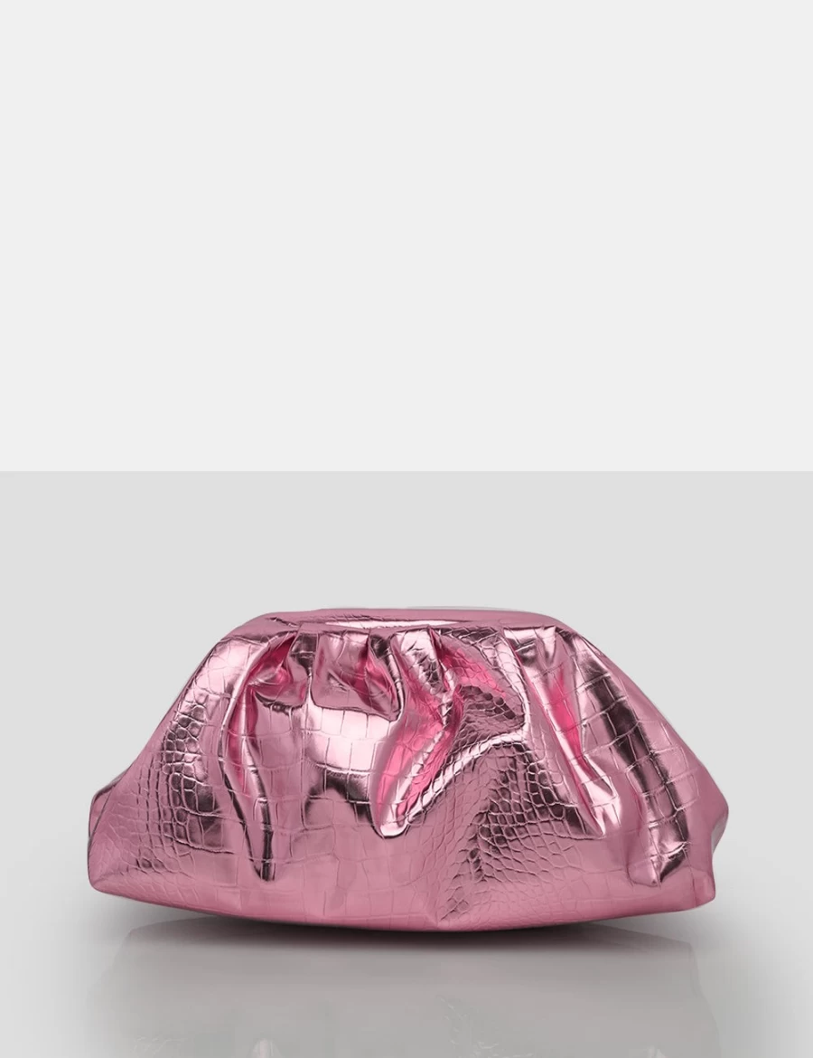 Public Desire Women's Pink Metallic Clutch Bag - Stylish Project Design