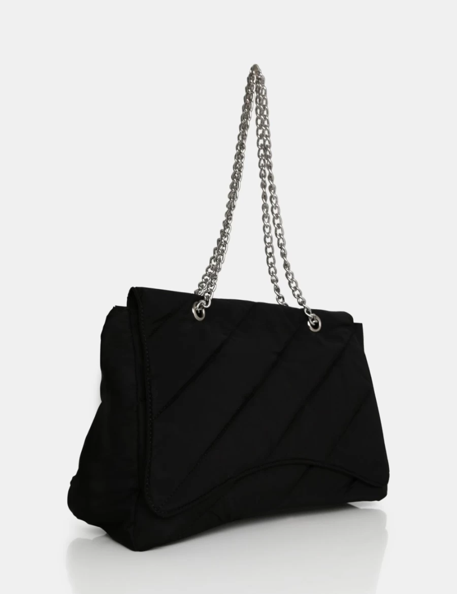 Public Desire Women's Black Laina Nylon Tote Bag - Stylish & Lightweight Handbag