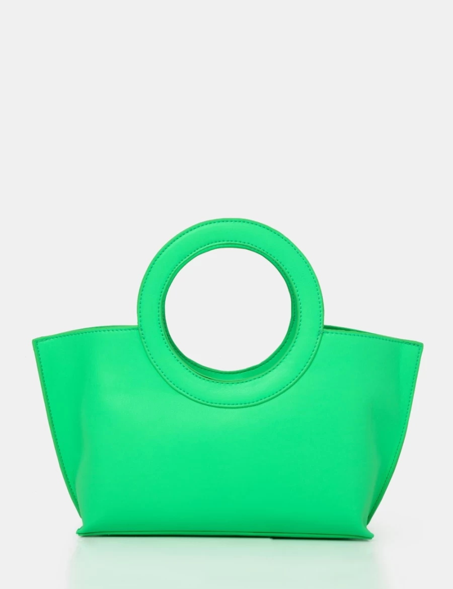 Public Desire Women's Lime Circular Handle Grab Bag - Rae Style Clutch