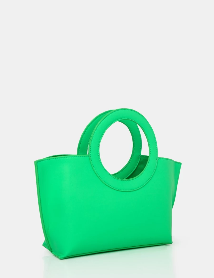 Public Desire Women's Lime Circular Handle Grab Bag - Rae Style Clutch