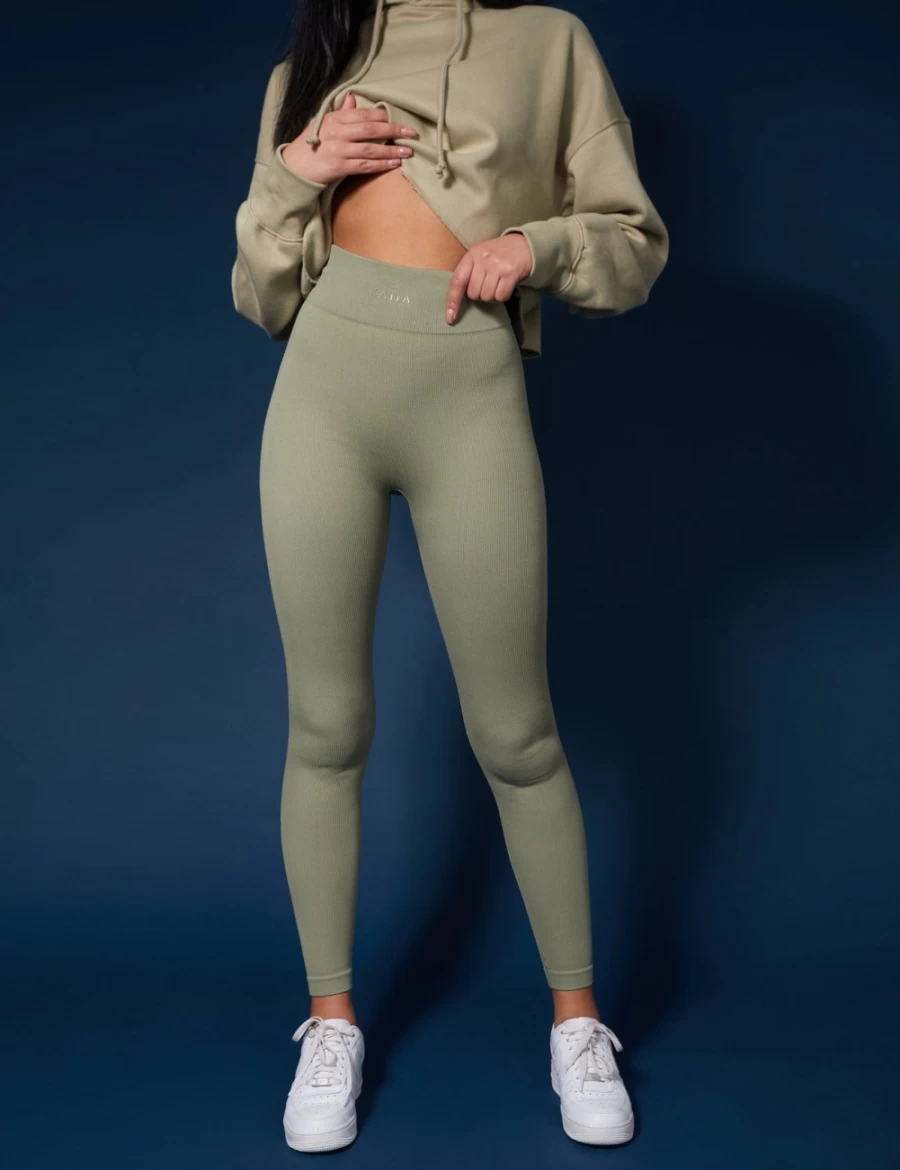 Women's Khaki Oversized Cropped Hoodie | Public Desire Lightweight Sweatshirt