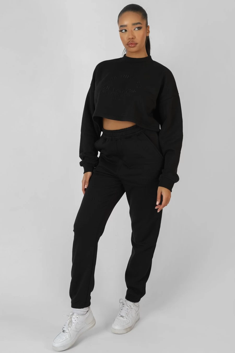 Public Desire Women's Purple Self Love Club Cropped Sweatshirt