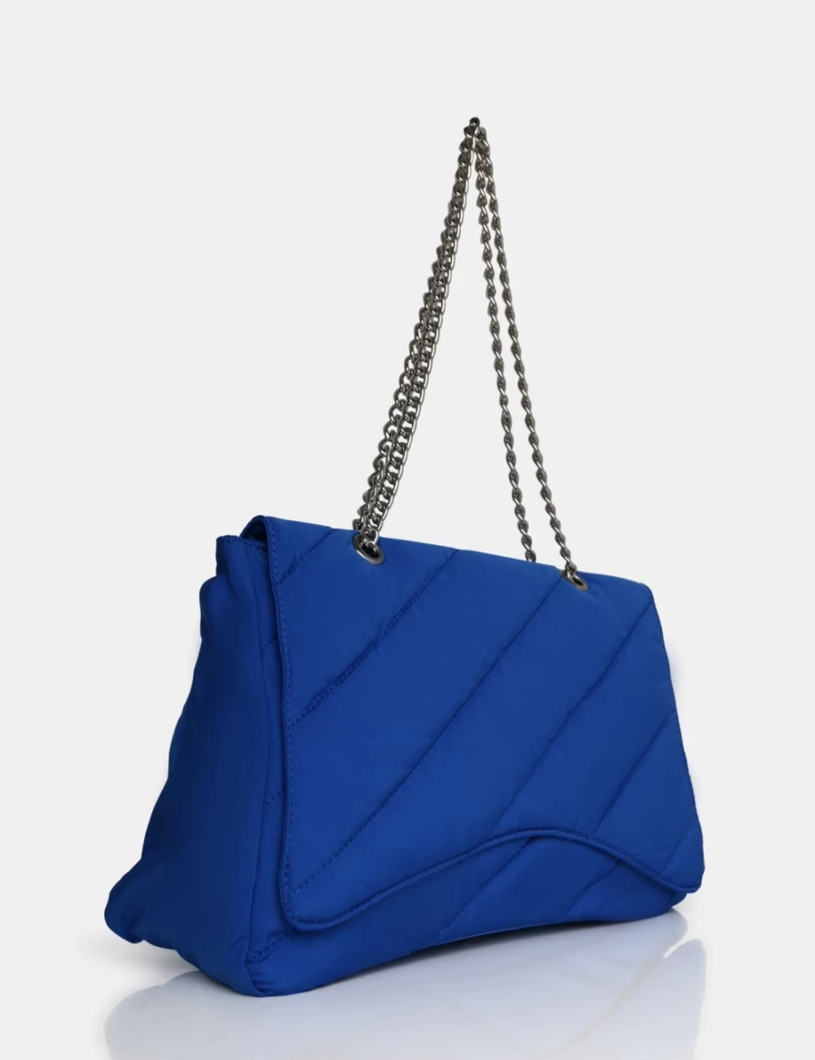 Public Desire Women's Blue Nylon Laina Tote Bag - Stylish & Lightweight Handbag for Everyday Use