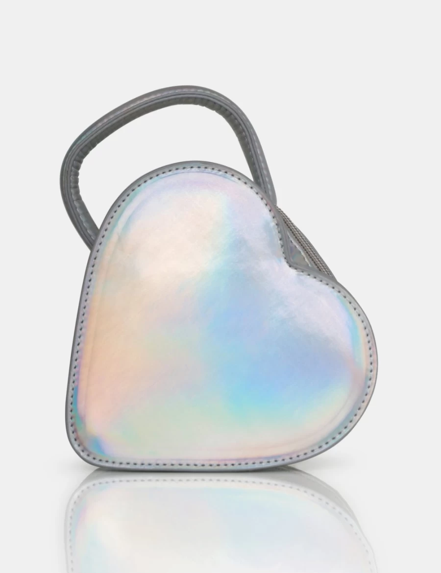 Public Desire Women's Iridescent Roux Croc Heart Grab Bag