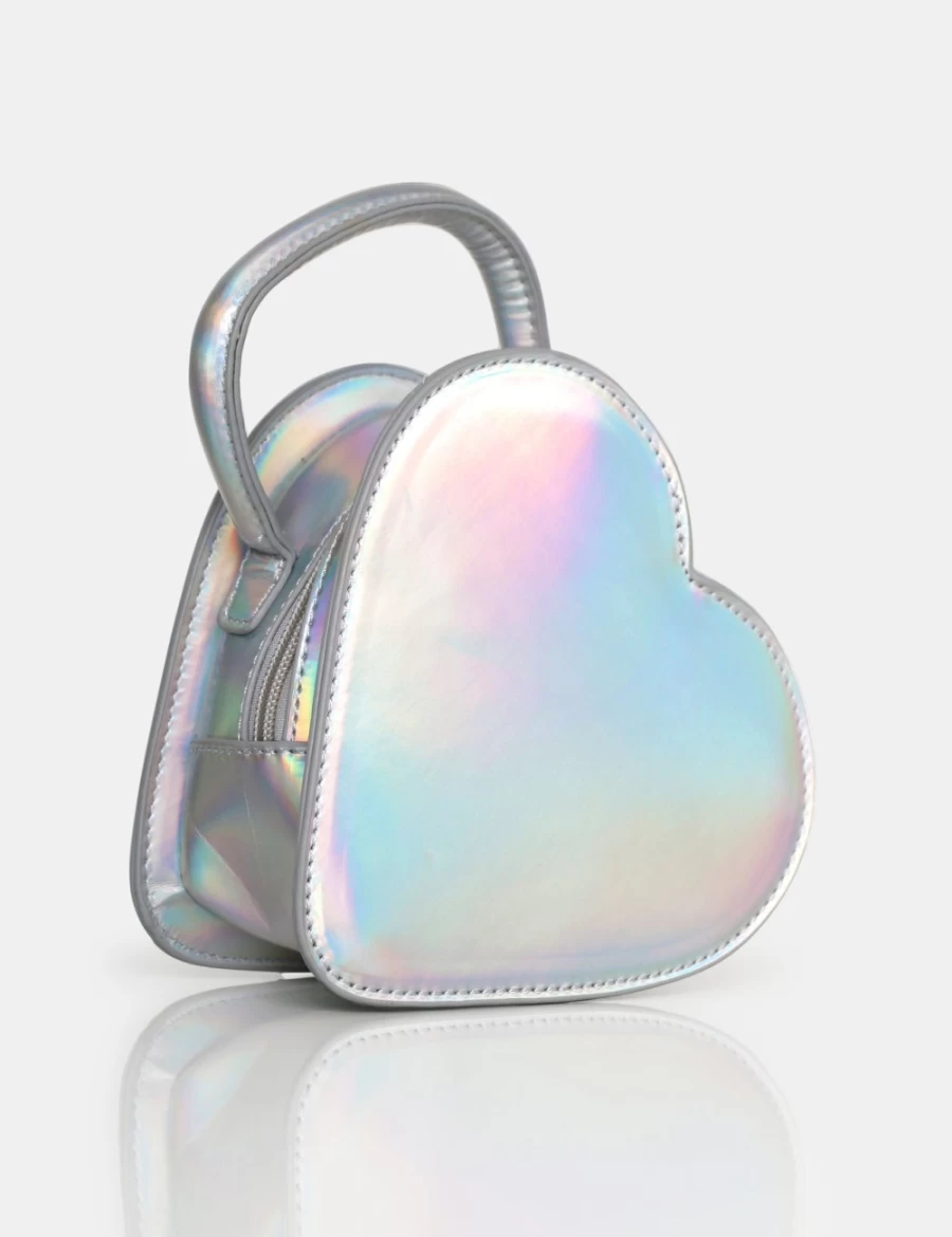 Public Desire Women's Iridescent Roux Croc Heart Grab Bag