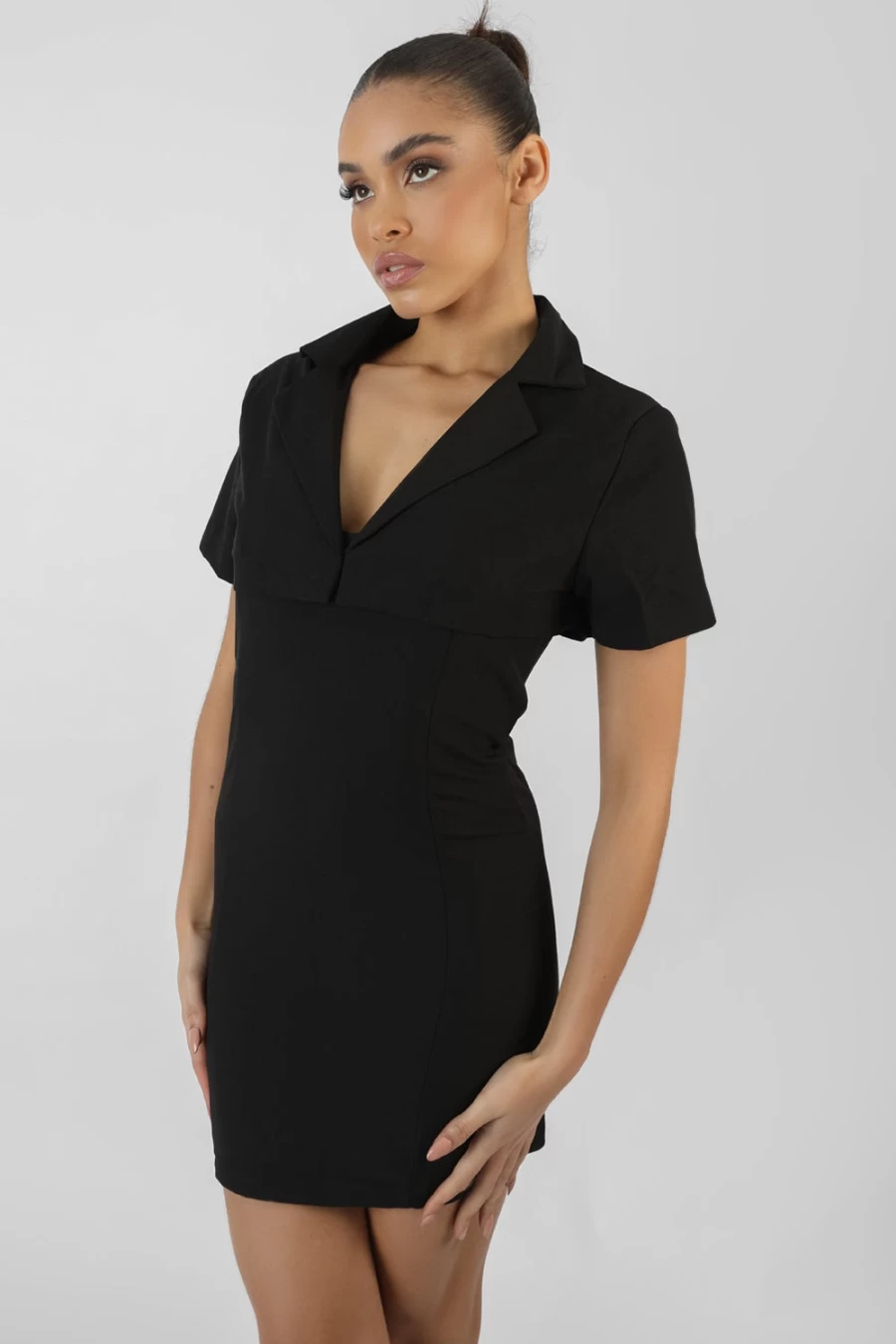 "Public Desire Women's Black Cropped Blazer Mini Dress - Stylish Layered Blazer Dress"