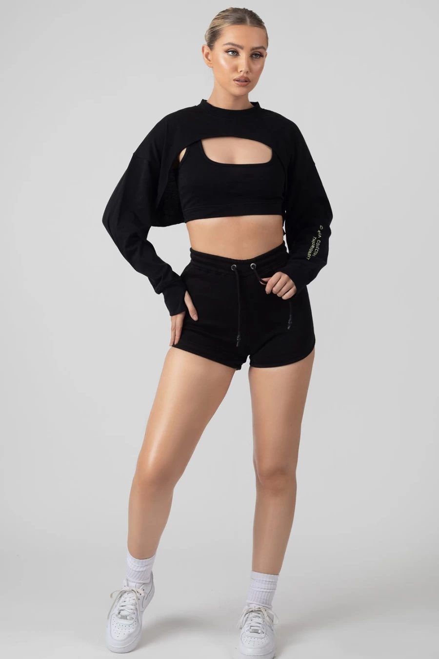 "Public Desire Women's Black Layered Cropped T-Shirt"