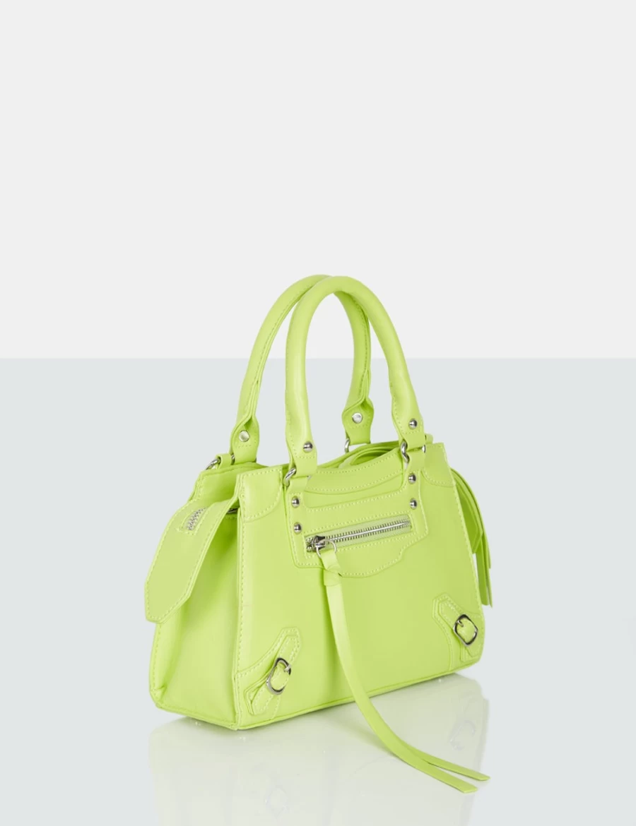 Public Desire Women's Lime Grain Pu Mini Tote Bag - The Haven Style
