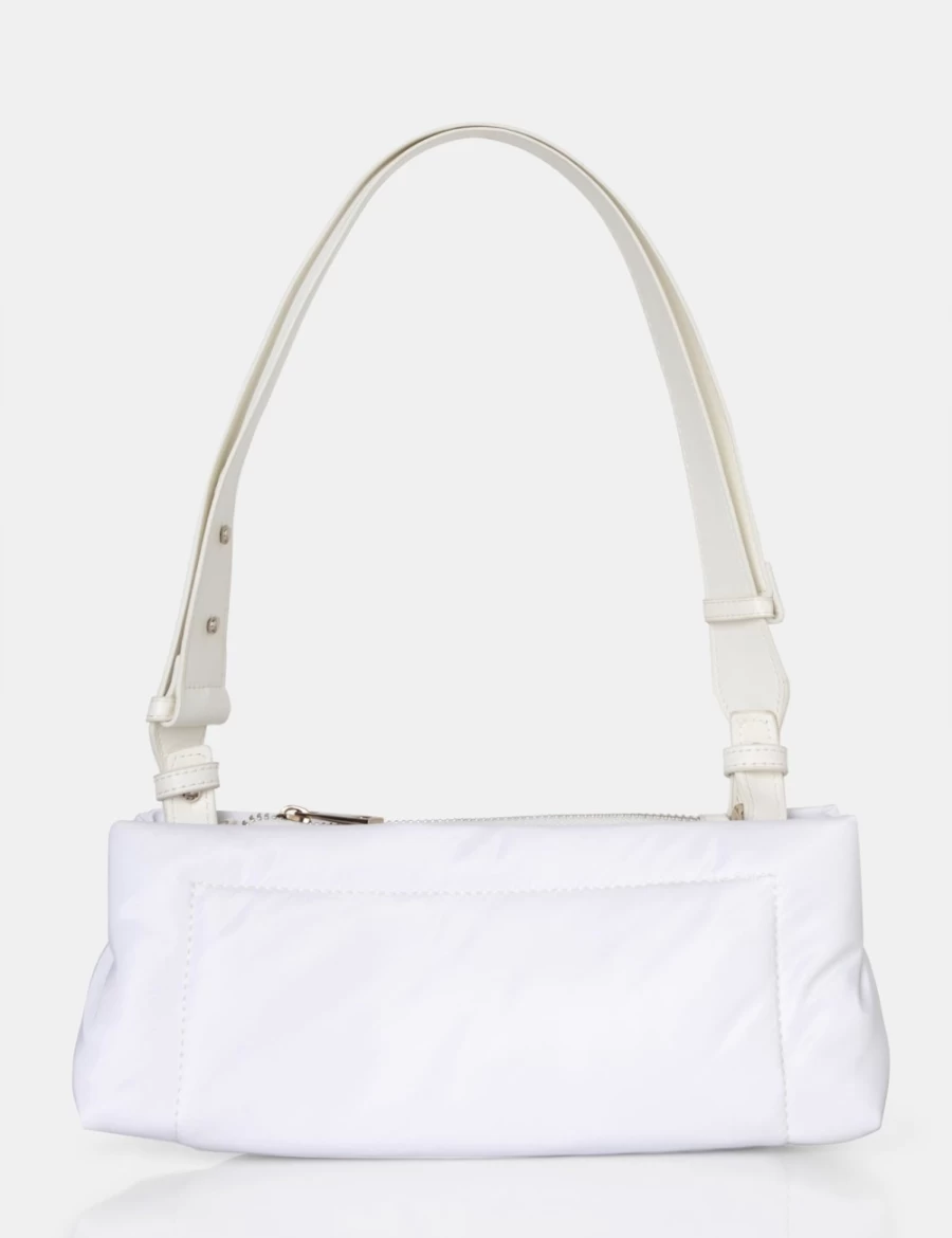 Public Desire Women's White Nylon Ludo Elongated Shoulder Bag