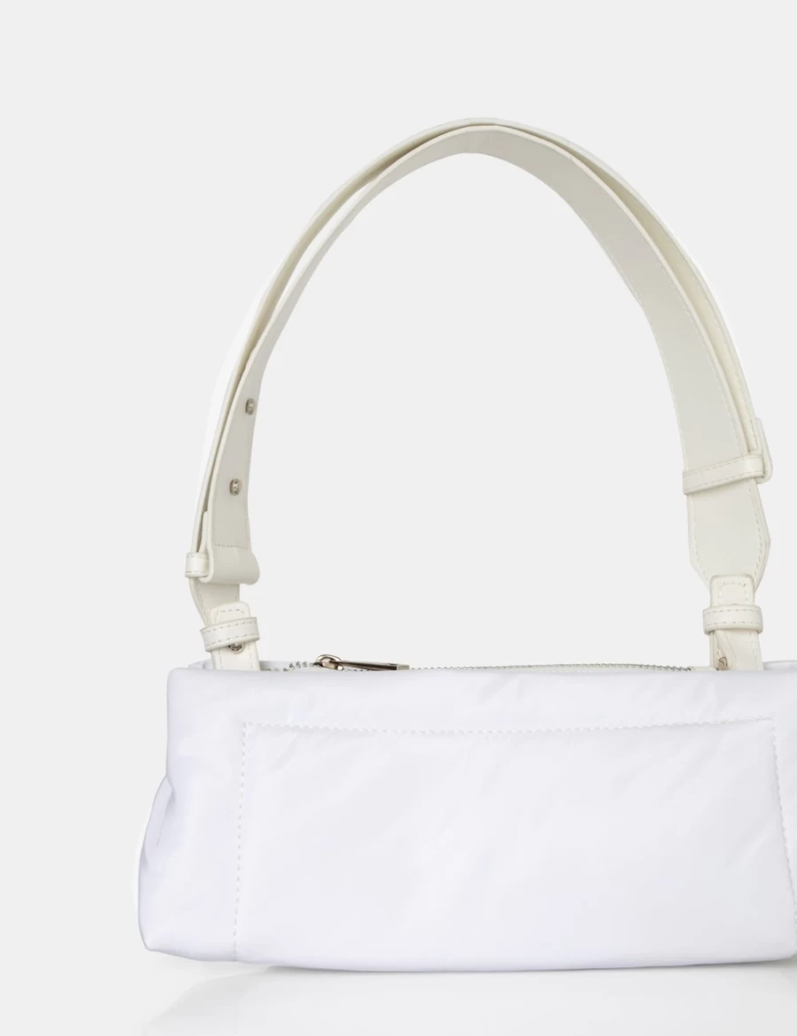 Public Desire Women's White Nylon Ludo Elongated Shoulder Bag