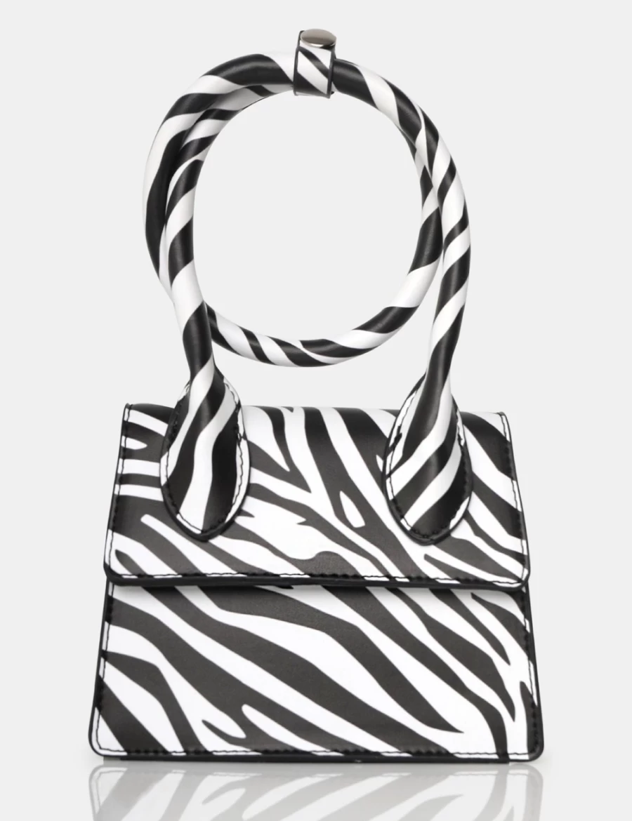 Public Desire Women's Milan Monochrome Zebra Print PU Leather Crossbody Mini Bag