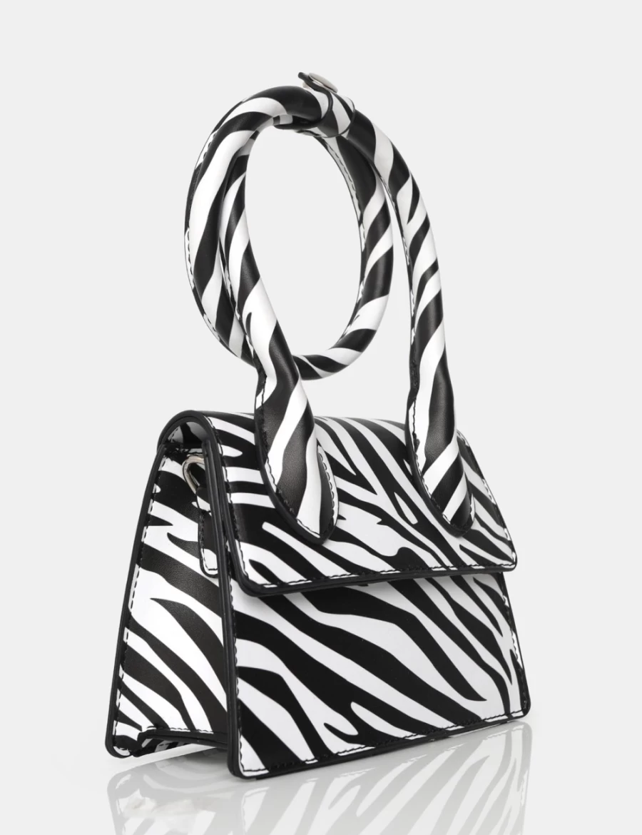 Public Desire Women's Milan Monochrome Zebra Print PU Leather Crossbody Mini Bag