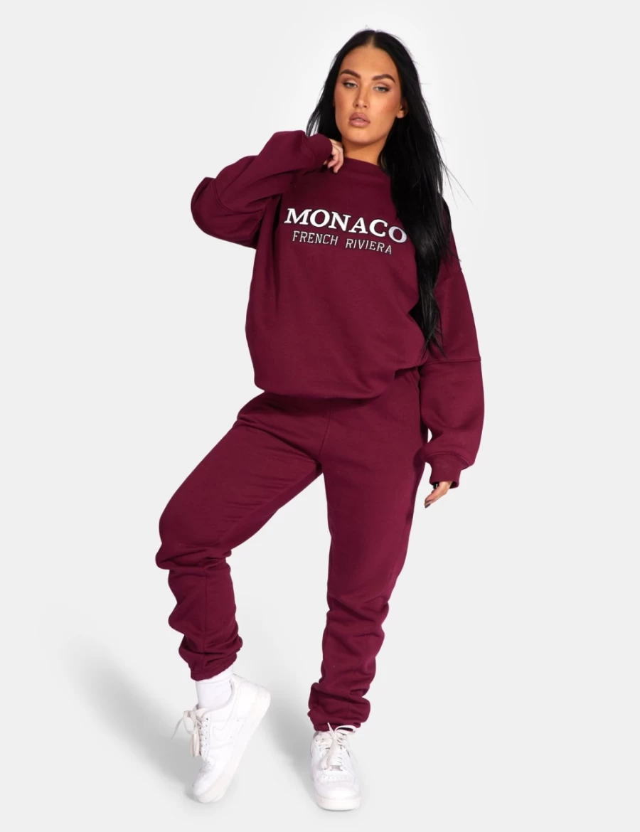 Public Desire Women's Berry Embroidered Monaco Sweatshirt - Fashion Crewneck Pullover