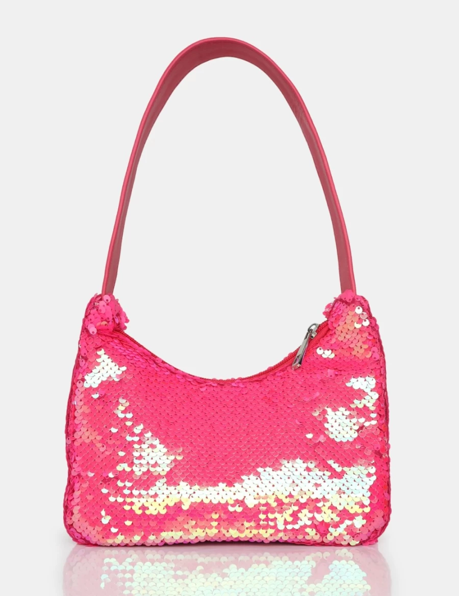Public Desire Women's Zane Pink Sequin Shoulder Bag - Glamorous Evening Purse for Women