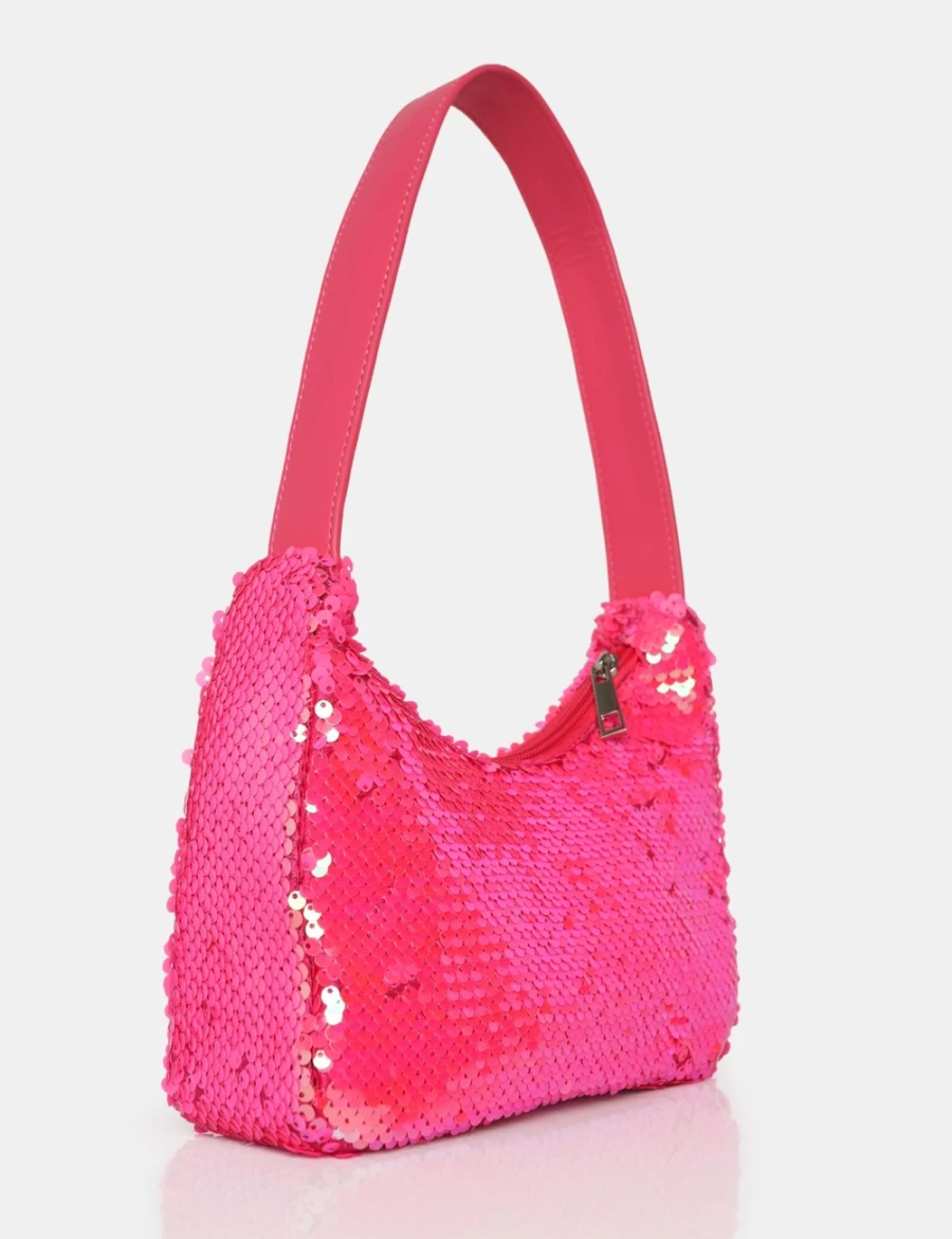 Public Desire Women's Zane Pink Sequin Shoulder Bag - Glamorous Evening Purse for Women