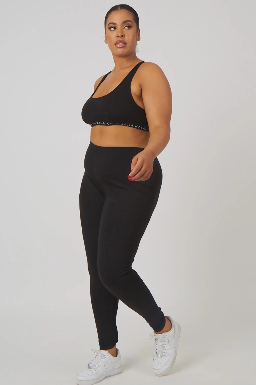 Public Desire Women's Black Curve Basic Leggings - High Waisted Stretchy Comfort Fit