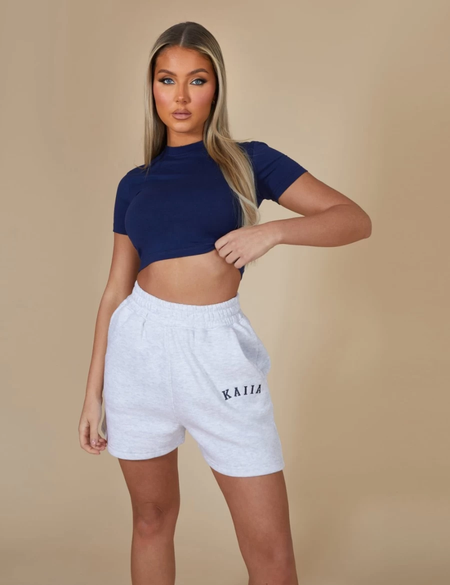 Public Desire Women's Navy Kaiia Cropped Baby Tee