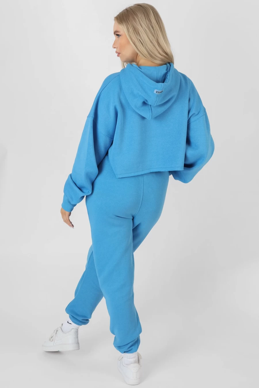 "Public Desire Women's Blue Oversized Cropped Sweatshirt Hoodie"
