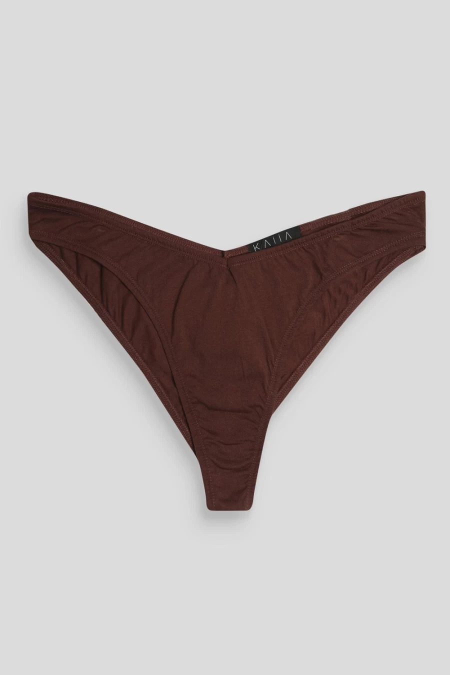 Public Desire Women's Curve V Front Knicker in Chocolate - Sexy High Waisted Underwear