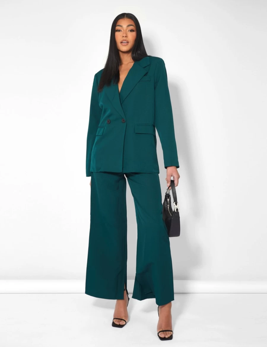 "Public Desire Women's Forest Green Dad Trousers"