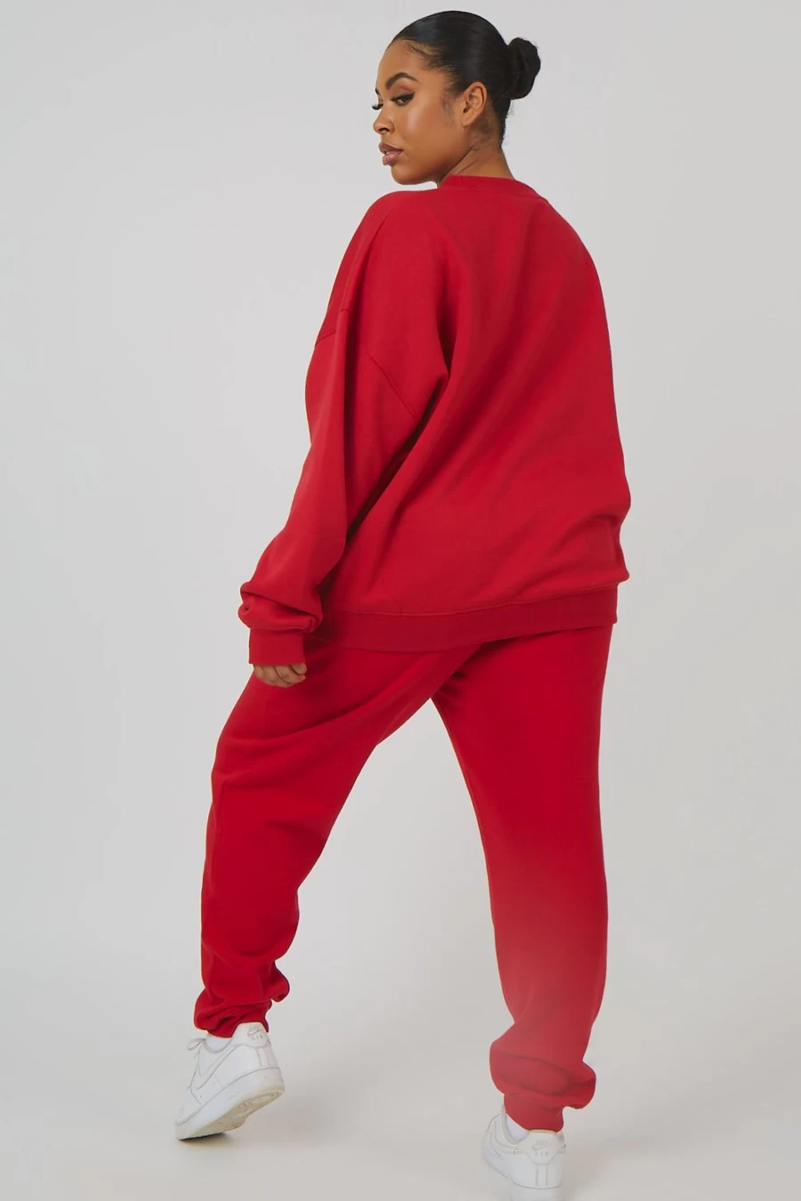 Public Desire Women's Red 90s Vintage Embroidered Slogan High-Waisted Oversized Joggers