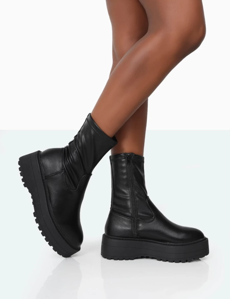 Public Desire Women's Mocca Chunky Sole Ankle Boots