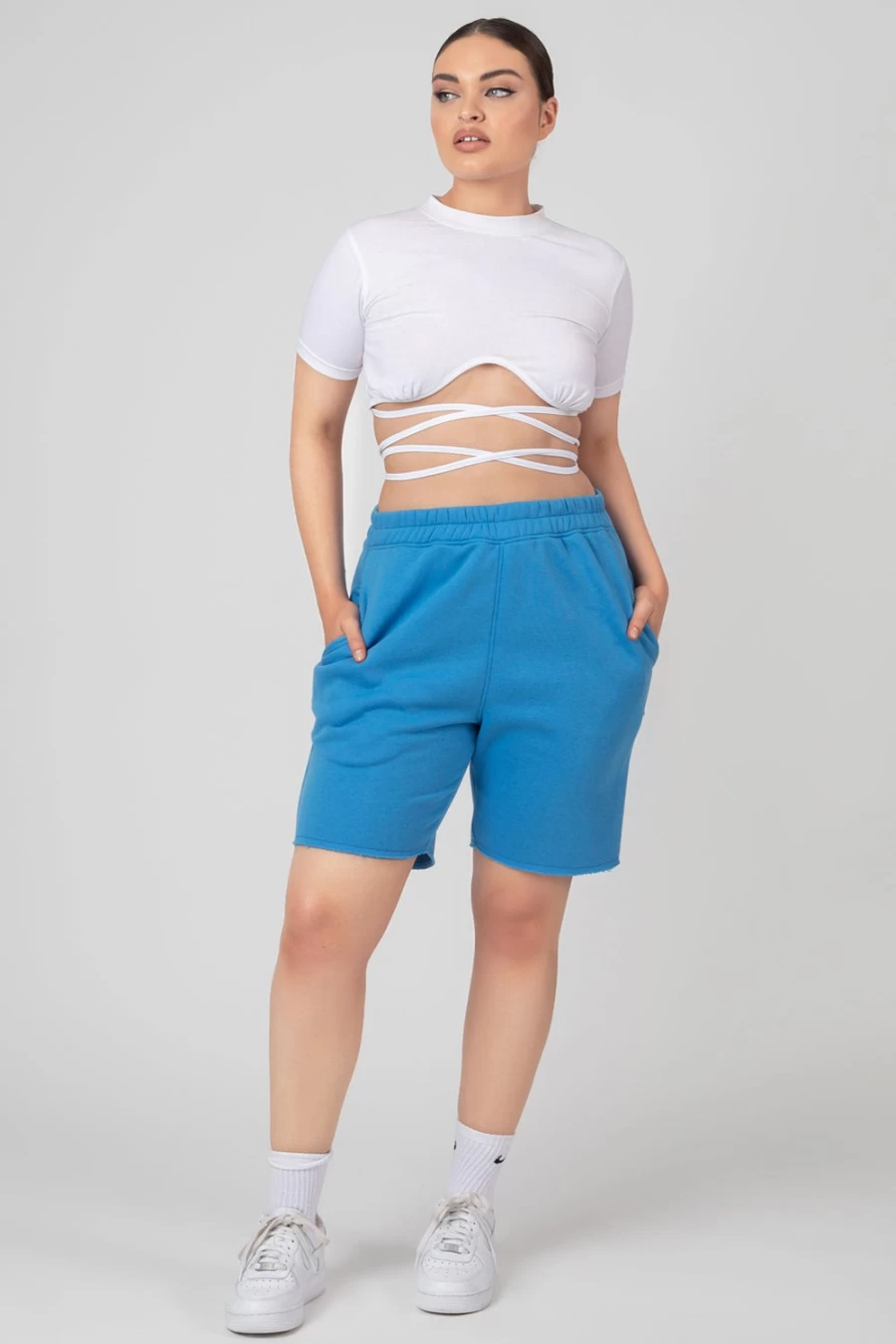 "Public Desire Women's White Underbust Strappy Crop Top - Sexy Detail Design"