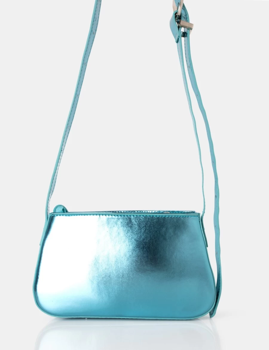 Public Desire Women's Blue Metallic Western Style Adjustable Crossbody Shoulder Bag
