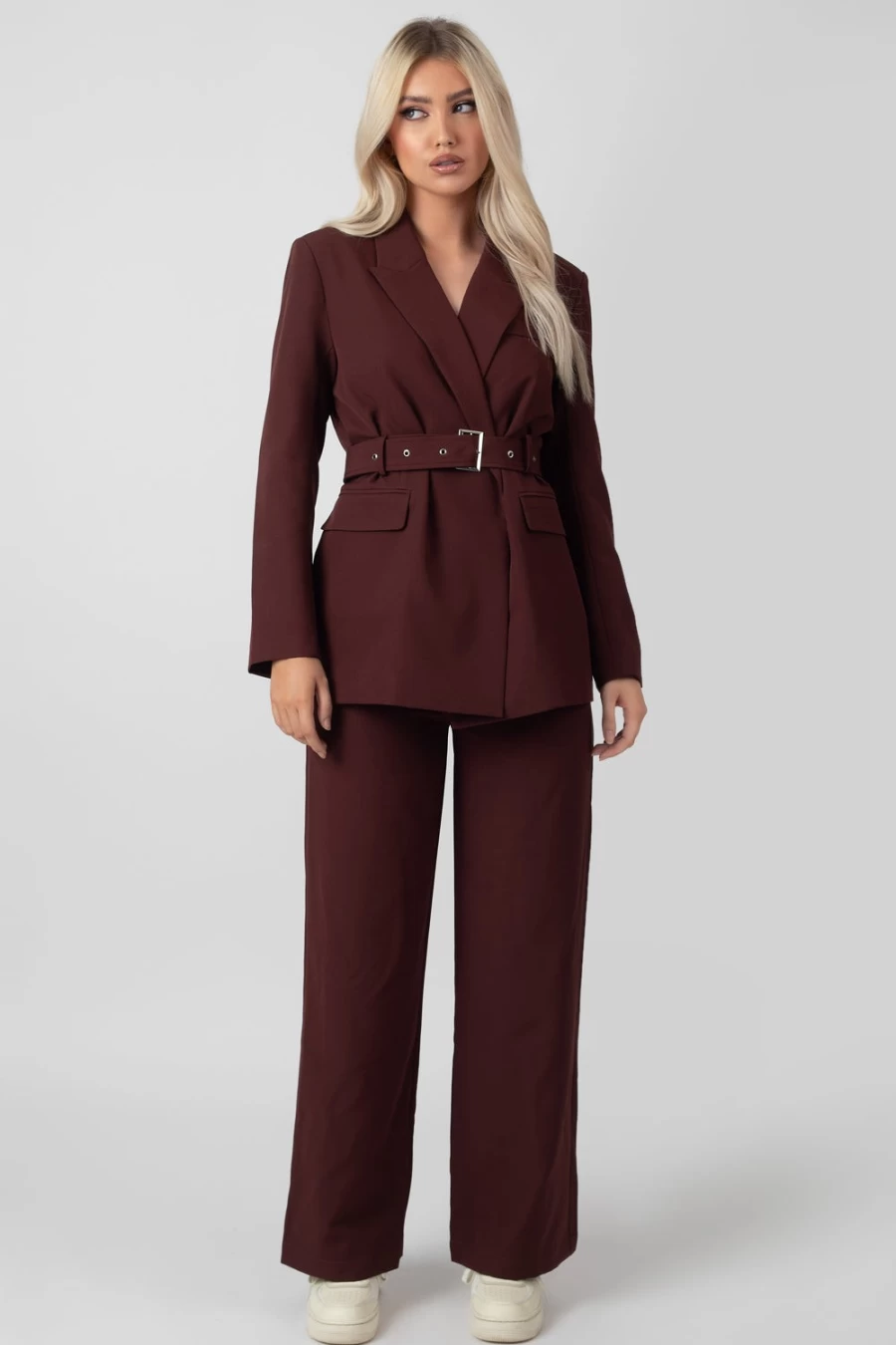 "Public Desire Women's Port Belted Boxy Blazer Jacket"
