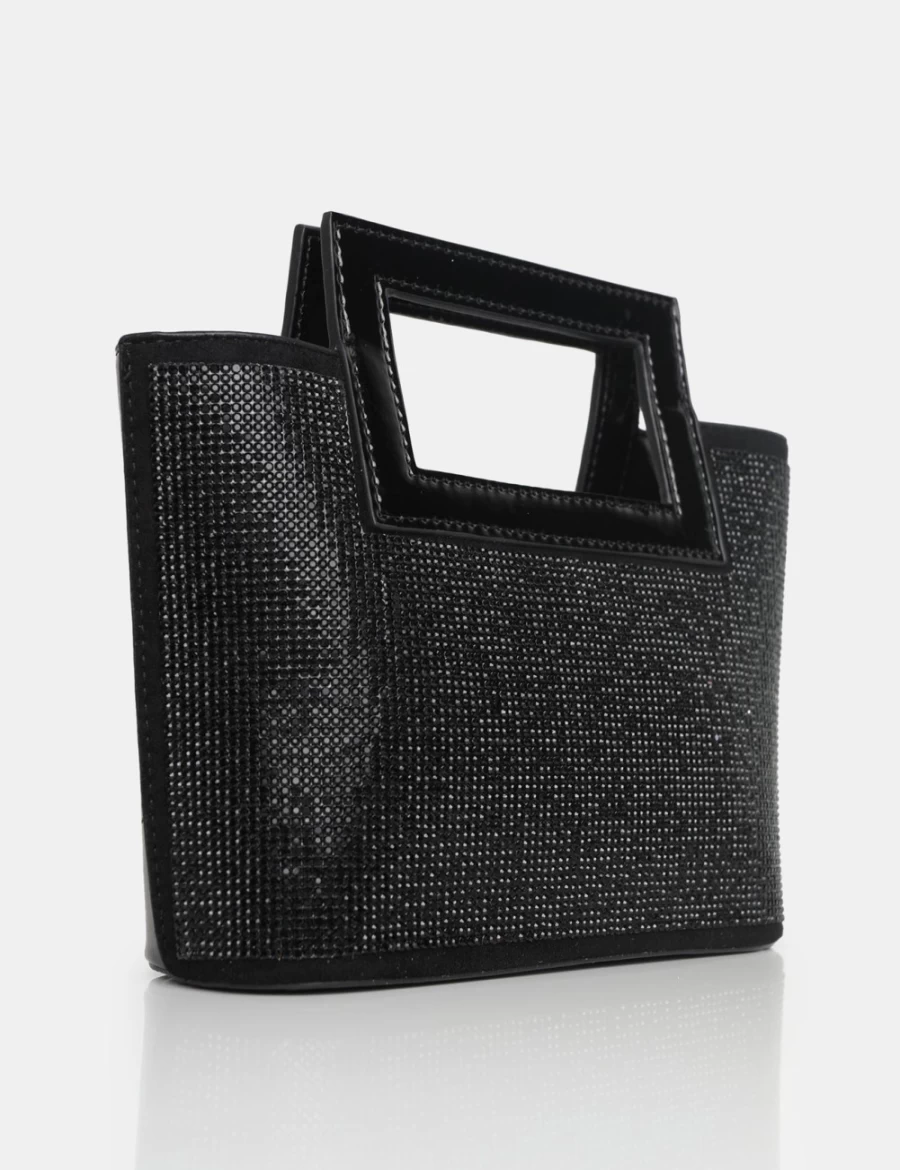Public Desire Women's Black Lustre PU Diamante Handbag
