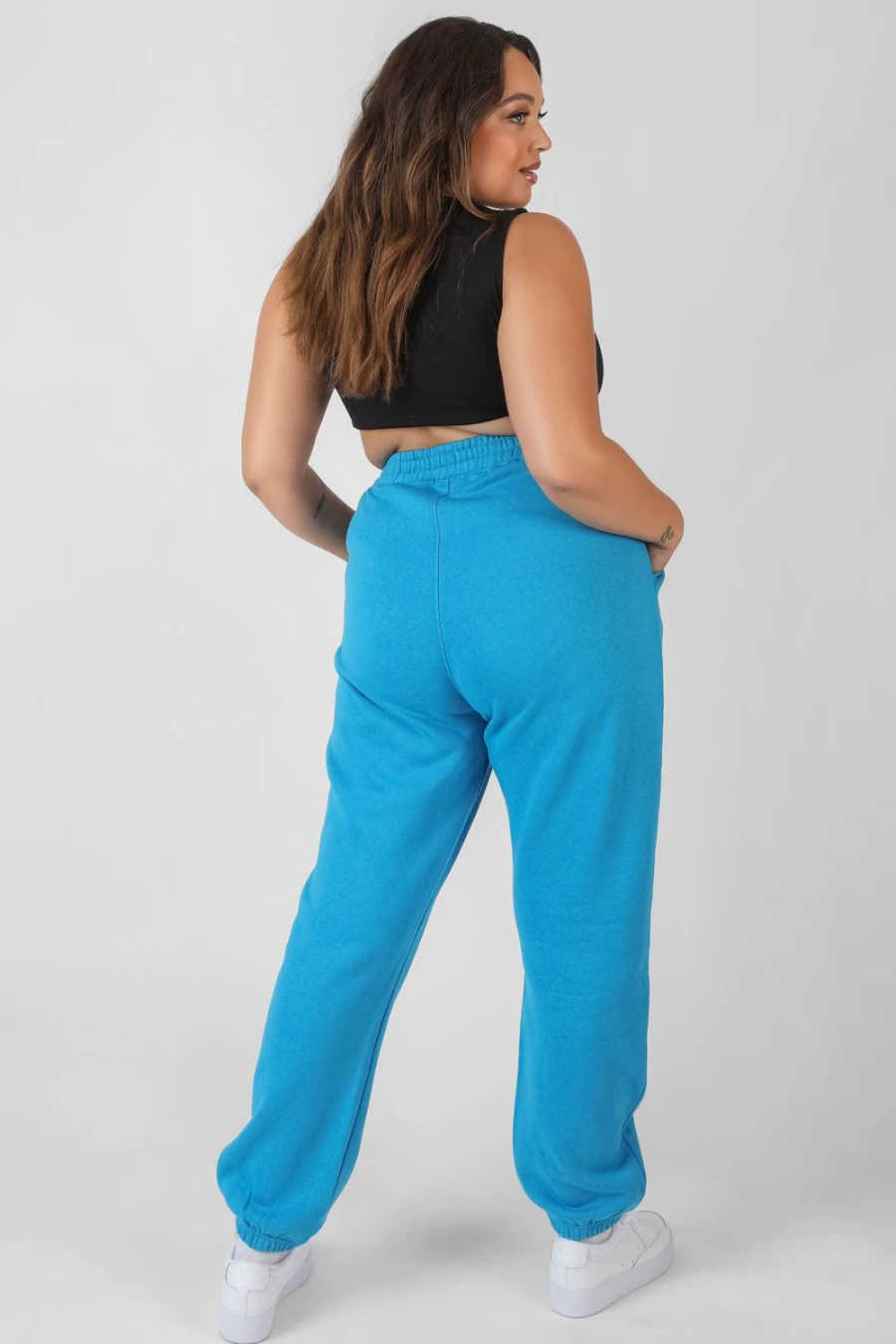 Public Desire Women's Blue 90s Curve High-Waisted Joggers - Retro Athletic Pants