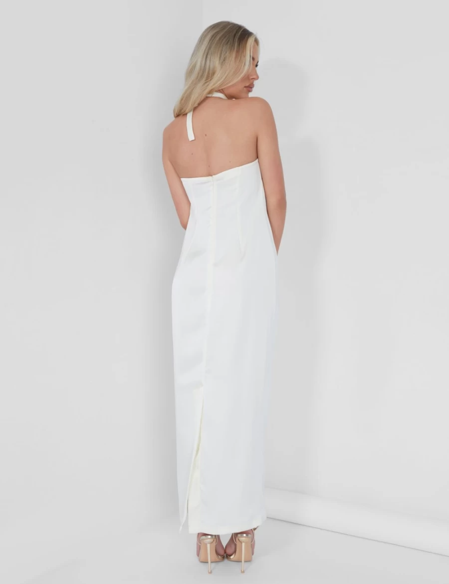 Public Desire Women's Oyster Satin Bandeau Maxi Dress
