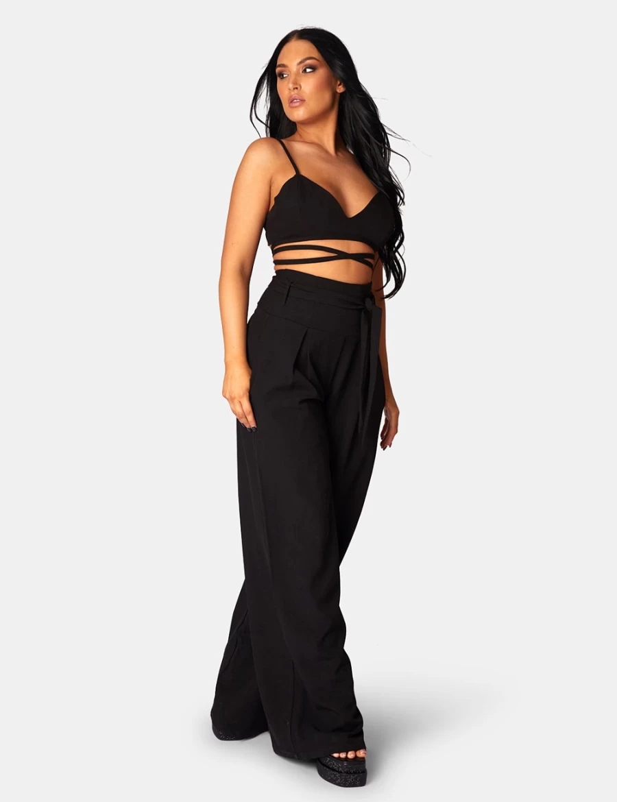 "Public Desire Women's Black Premium Tie Detail Bralette - Lingerie & Intimates"