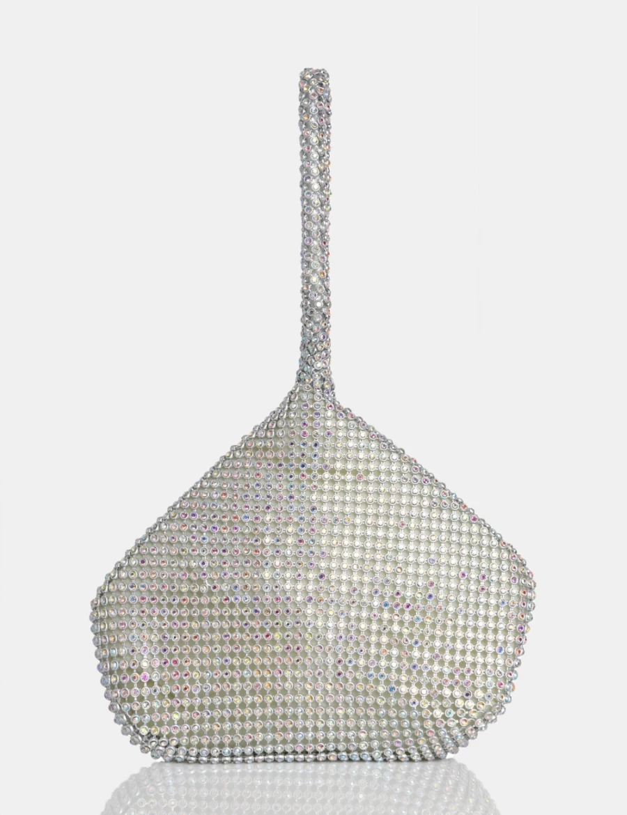 Public Desire Marilyn Silver Iridescent Mini Pouch - Women's Party Bag