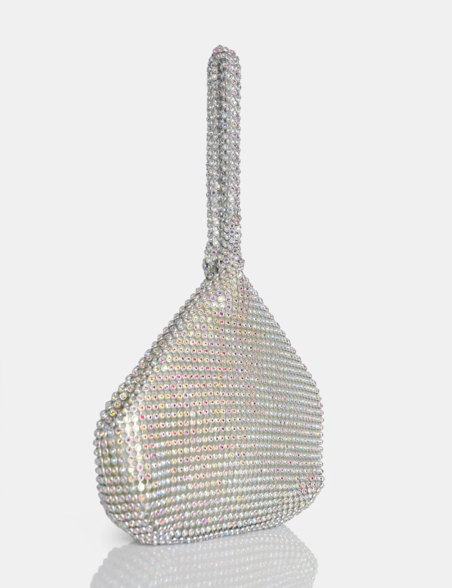 Public Desire Marilyn Silver Iridescent Mini Pouch - Women's Party Bag