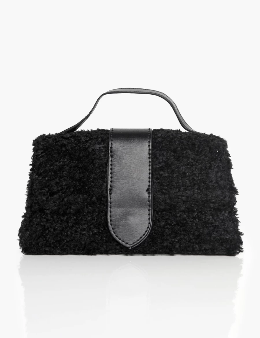 Public Desire Women's Black Mika Shearling Mini Bag