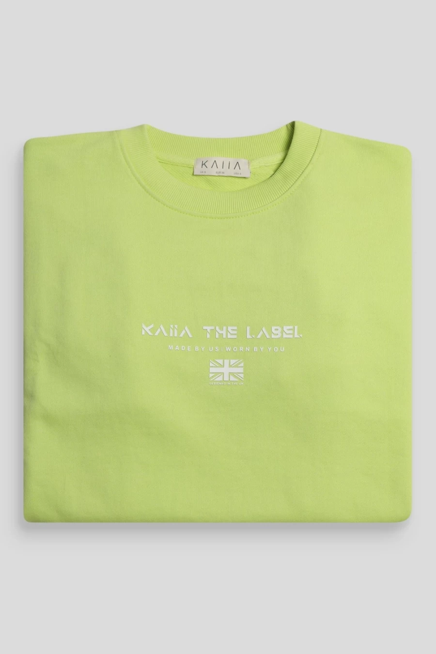 "Public Desire Women's Lime Oversized Graphic Sweatshirt"