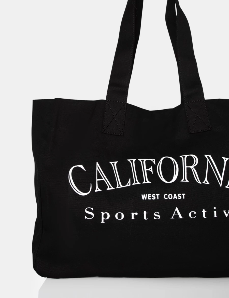 Public Desire Women's Black California Oversized Canvas Tote Bag