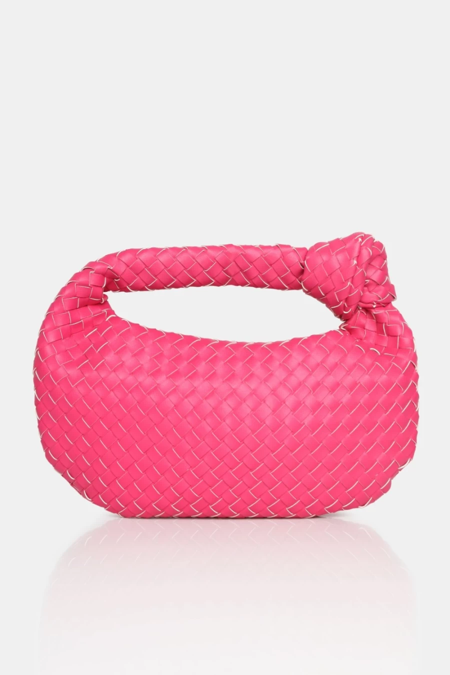 Public Desire Pink Woven PU Knot Detail Mini Crossbody Bag for Women