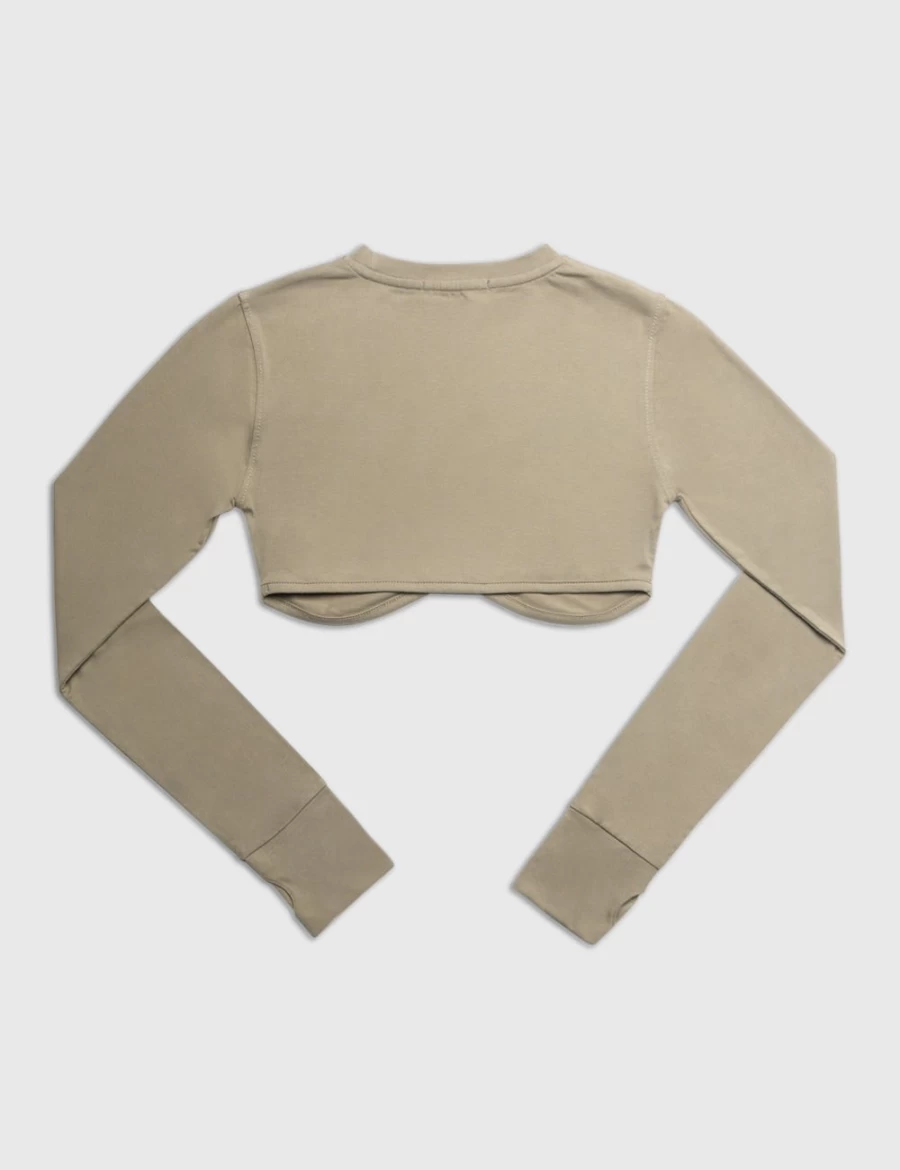 "Public Desire Women's Long Sleeve Underbust Crop Top - Elm Style Fashion"