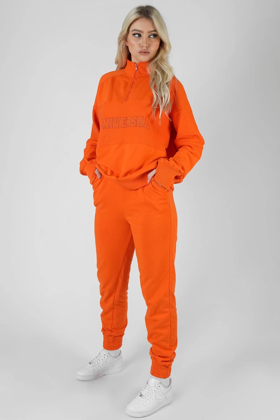 Women's Orange Reverse Panel Relaxed Joggers by Public Desire - Comfortable Casual Pants