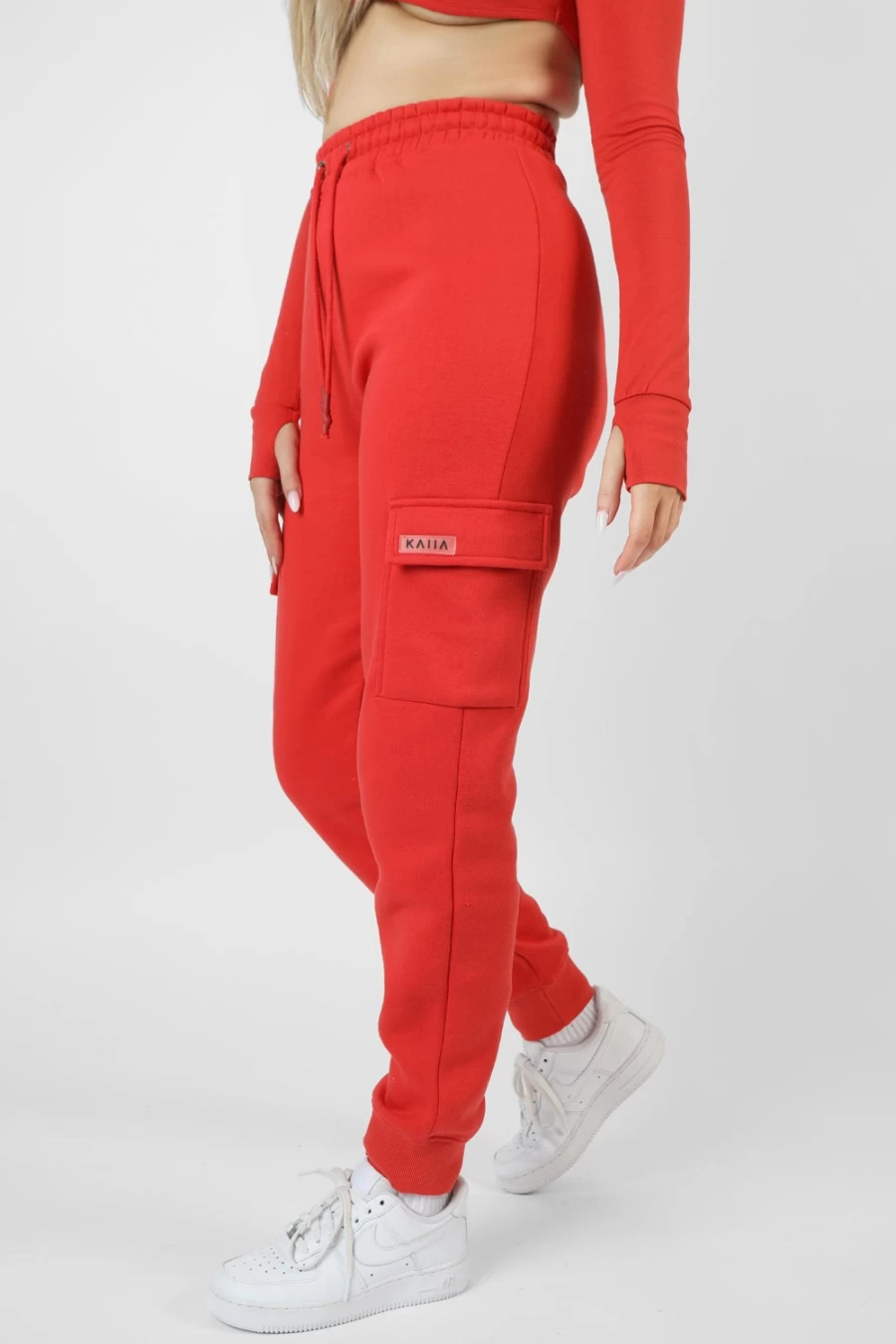 Women's Red Cargo Joggers by Public Desire - Stylish & Comfortable Trousers for Casual Wear