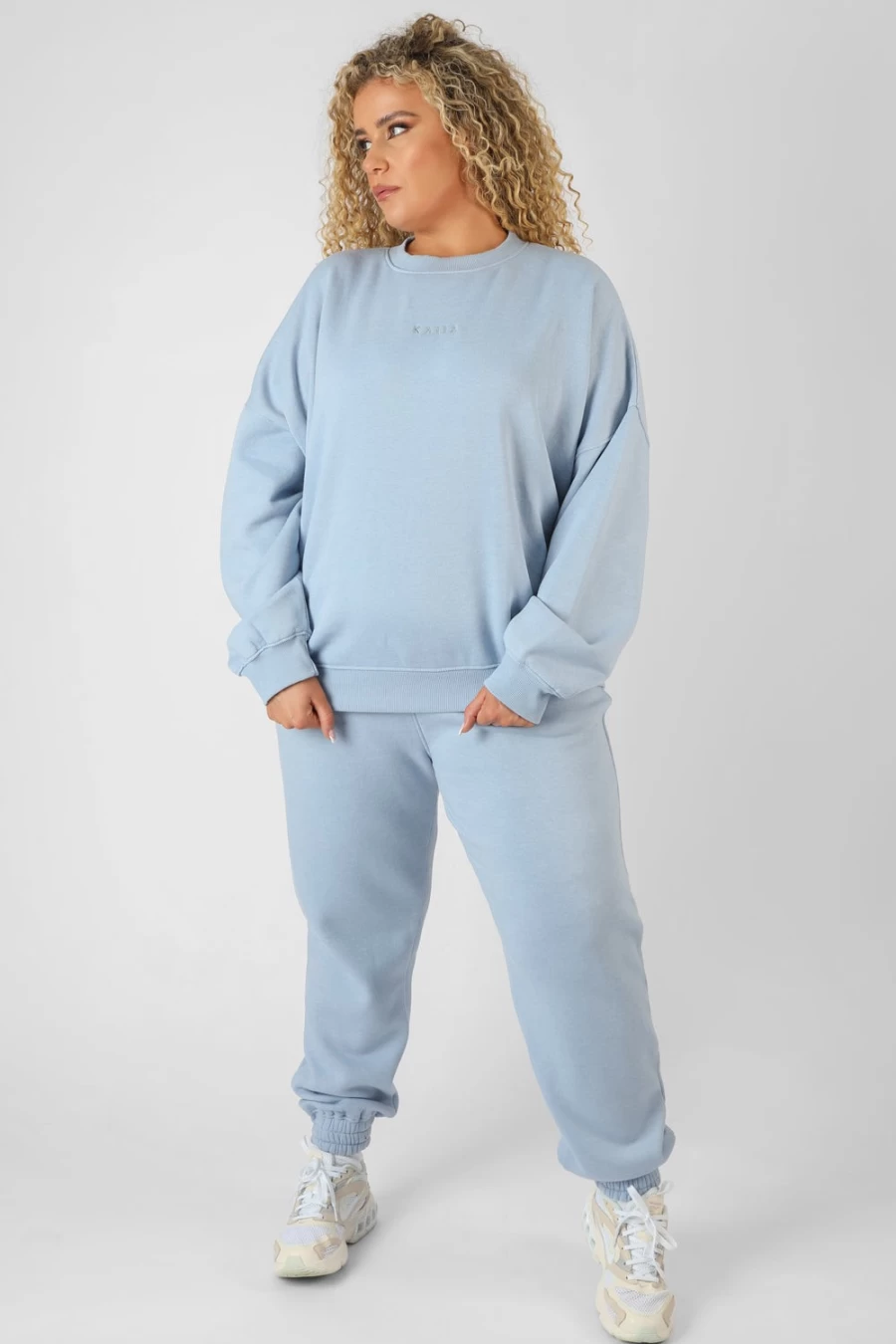 Public Desire Women's Blue Oversized Curve Washed Kaiia Sweatshirt Iris
