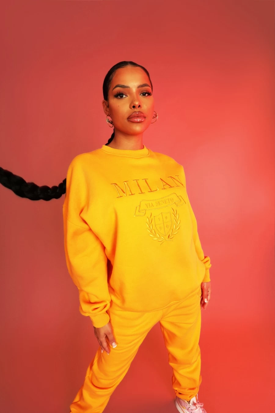 Public Desire Women's Mango Embroidered Sweatshirt - Milan Tonal Design