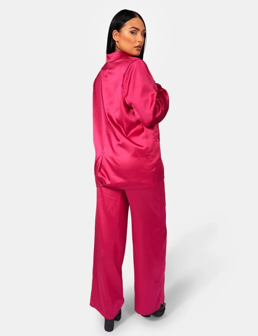 "Public Desire Women's Pink Satin Blazer for Elegant Outfits"