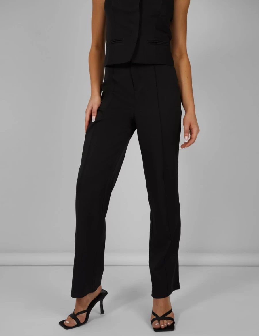 Public Desire Women's Tailored High Waisted Black Slim Leg Trousers - Extreme Slim Fit Pants