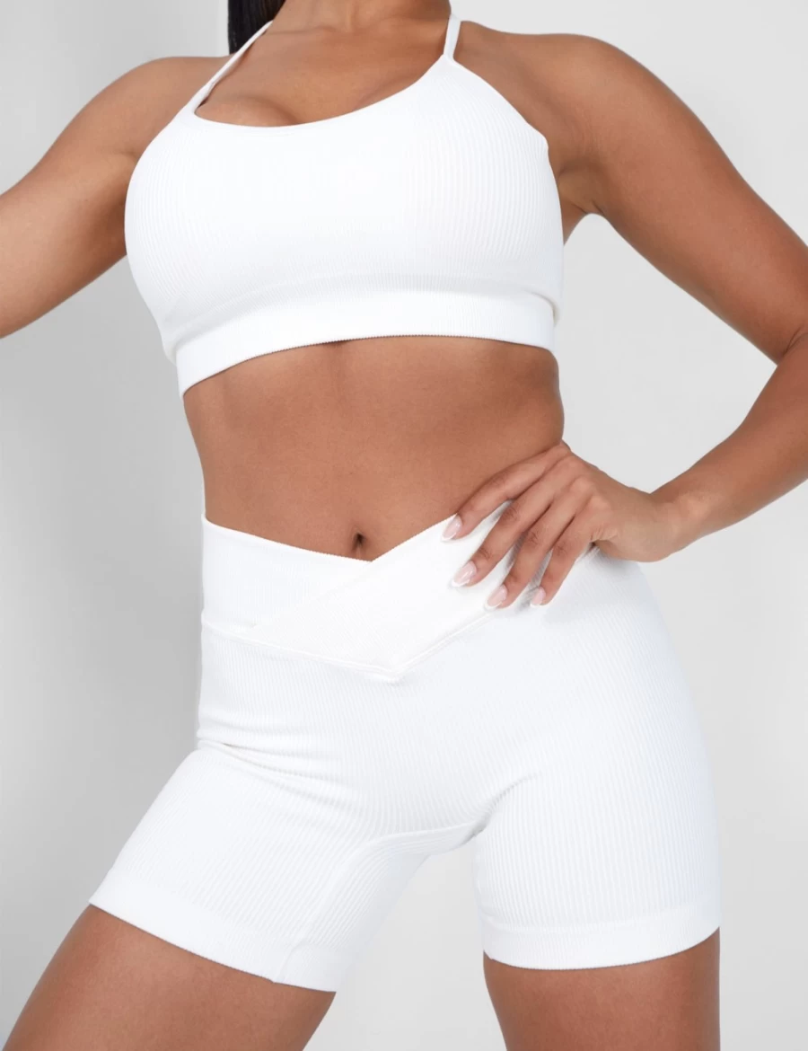 "Public Desire Women's White Seamless Bralette - Comfortable Stretchy Crop Top"