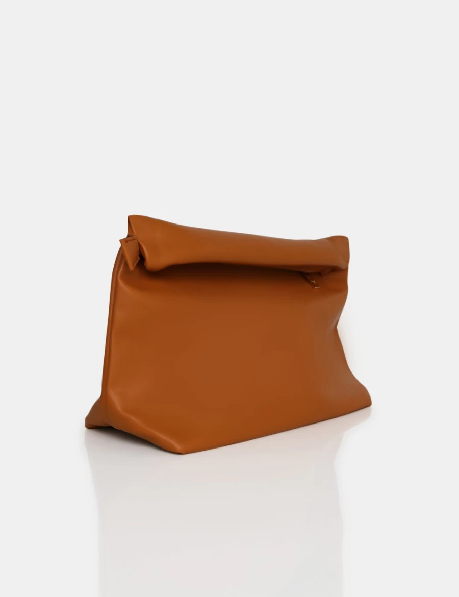 Public Desire Women's Caramel Aria Folded Detail Clutch Bag