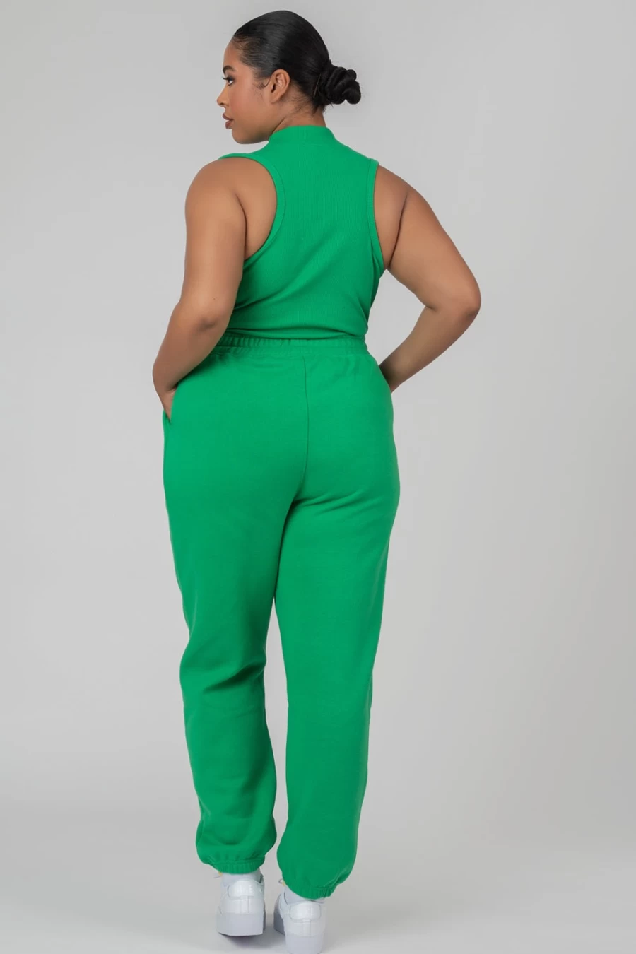 Public Desire Women's Green Curve 90S High-Waisted Oversized Joggers Pants